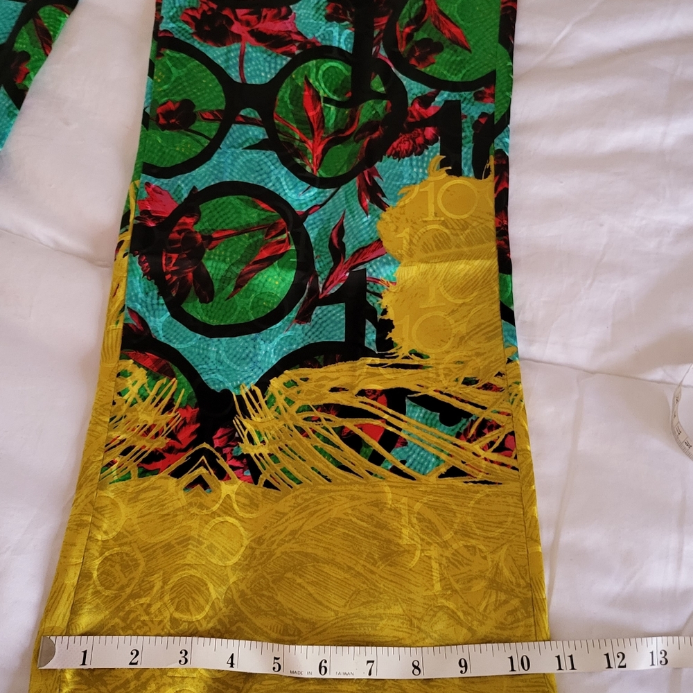 Iris Apfel x H&M pants colourful green/turquoise with string sizes available S. - Picture 10 of 15